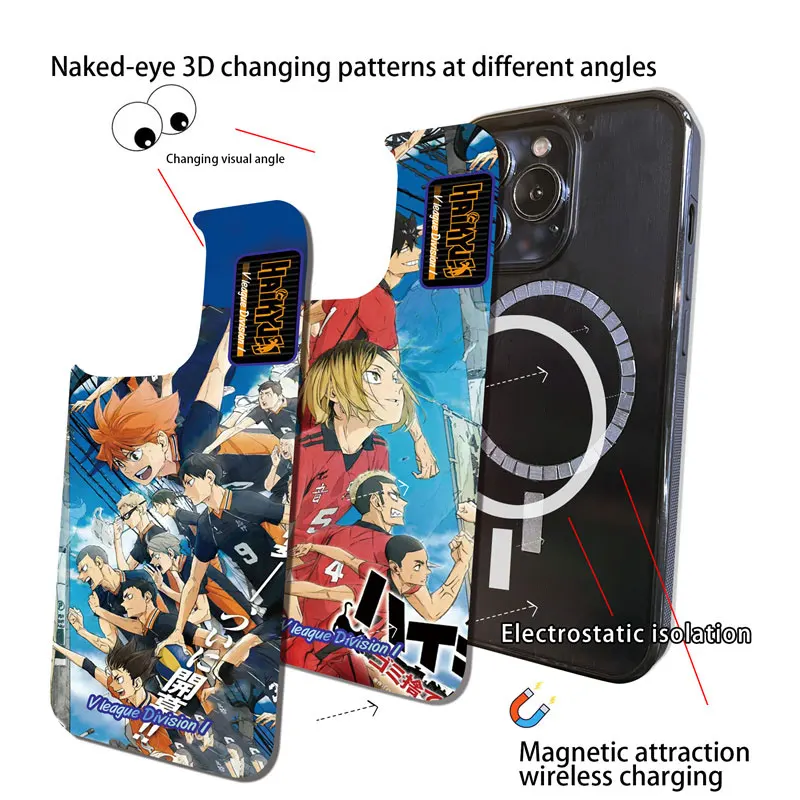 Haikyuu Oya Volleyball japan anime Magnetic Phone Case For iPhone 16 15 14 13 12 11 Pro Max For Magsafe Funda Protector Cover