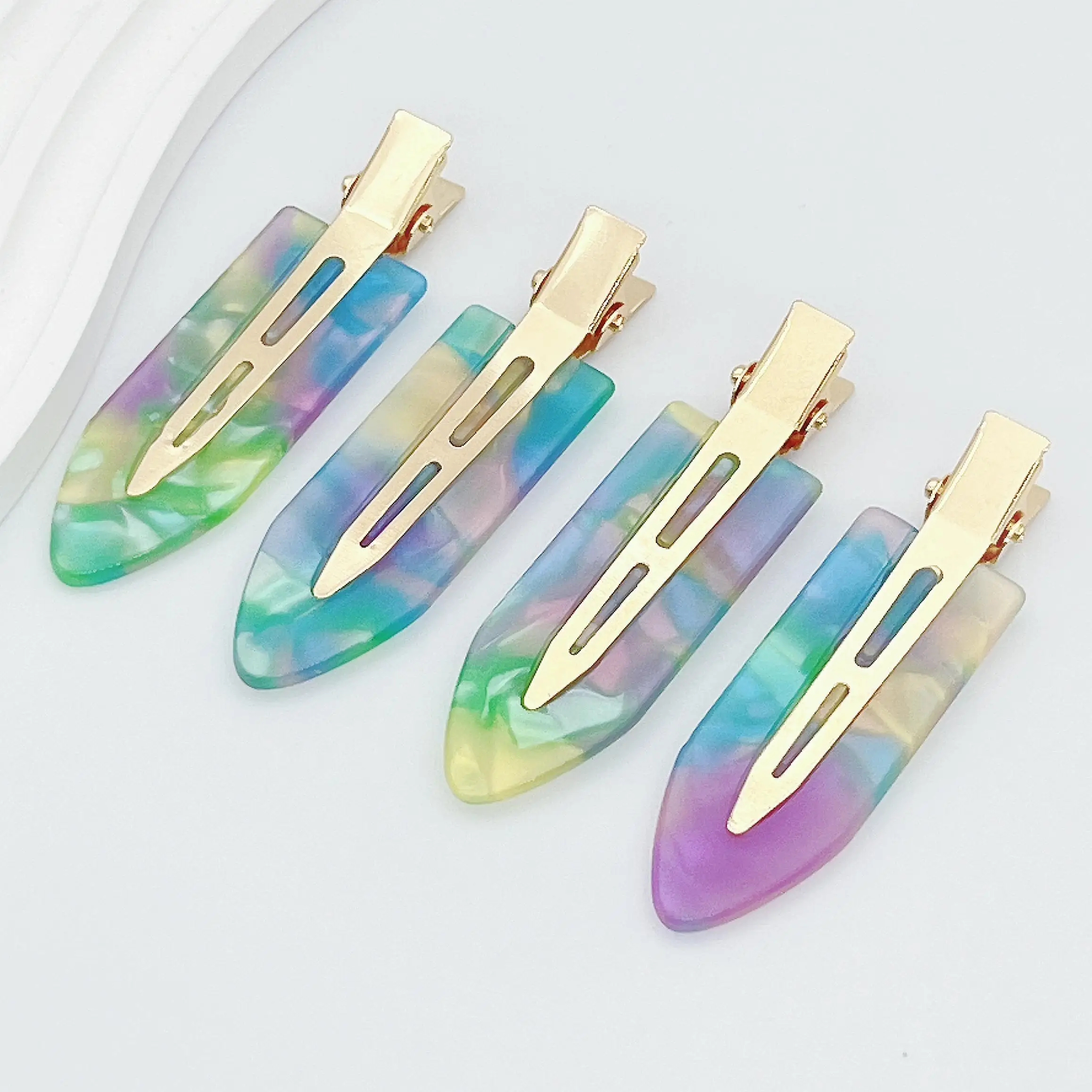 4 pieces non-bending hairpin styling, acrylic flat clip, Crease-free crimping small needle, fringe seamless hairpin tool for mak image 6