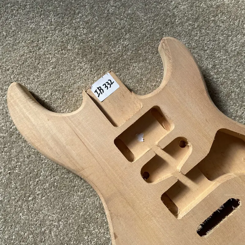 IB332  Stock Items Unfinished ST Guitar Body in Solid Basswood Custom Pickup+Bridges for ST Guitar Replace and DIY