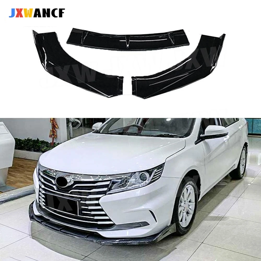 

JXWANCF 3PCS ABS Material Front Bumper Lip Spoiler for Benz for BMW for VW Universal Hatchback Cars Auto Styling