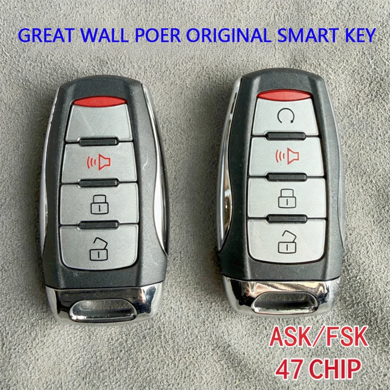 For GWM Cannon Cannon-X Pickup 433MHz ID47 Chip Keyless Smart Remote Key Replacement Car Key Fob