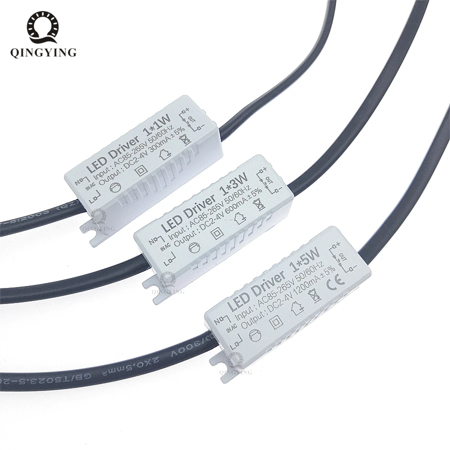5pcs AC85-265V 1W 3W 5W LED Driver 1x1W 1x3W 1x5W 300mA 600mA 1200mA Power Supply Transformer For Jewelry Display Light