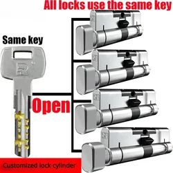 Customize the same key to open all cylinder,Lock Cylinder Security Lock Core Door Interior Bedroom Handle Brass Lock 5 Keys