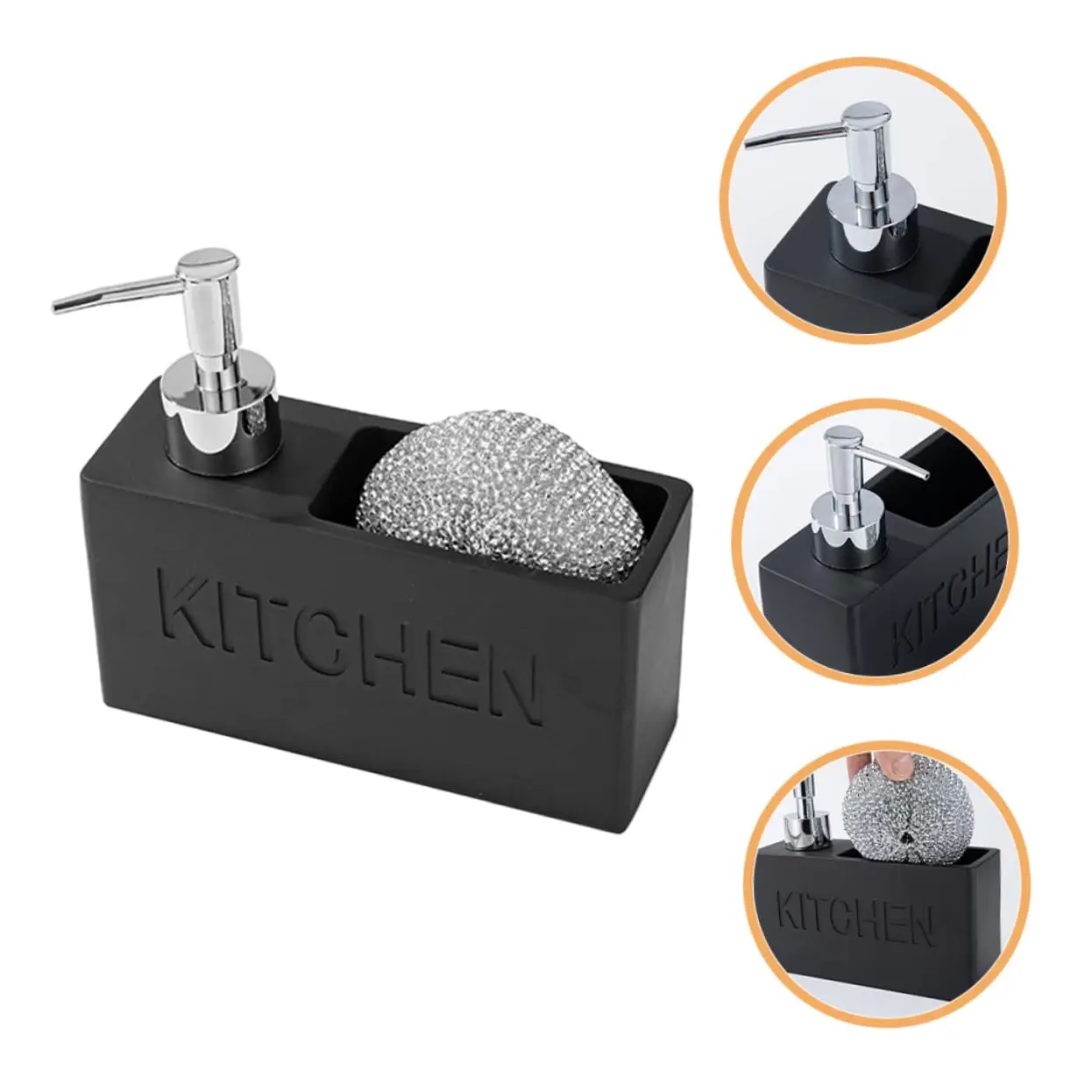 

Modern kitchen accessories Soap Dispenser Set Liquid hand soap dispenser pump bottle brushes Holds and Stores Sponges Scrubbers