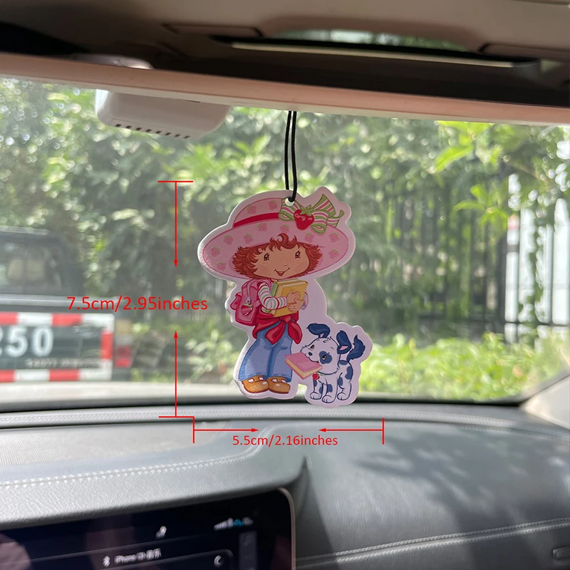 Strawberry Girl Goes to School with Her Puppy Hilton (Hotel Scent) Car Fragrance Tablets, Wardrobe Air Freshener, Perfume, Rearview Mirror Decoration, Car Interior Hanging Ornament, Natural Scent Air Purifier, Anime Cartoon Toilet Scent Sachet, Living Room Office Room Bedside Hanging Decoration view 5