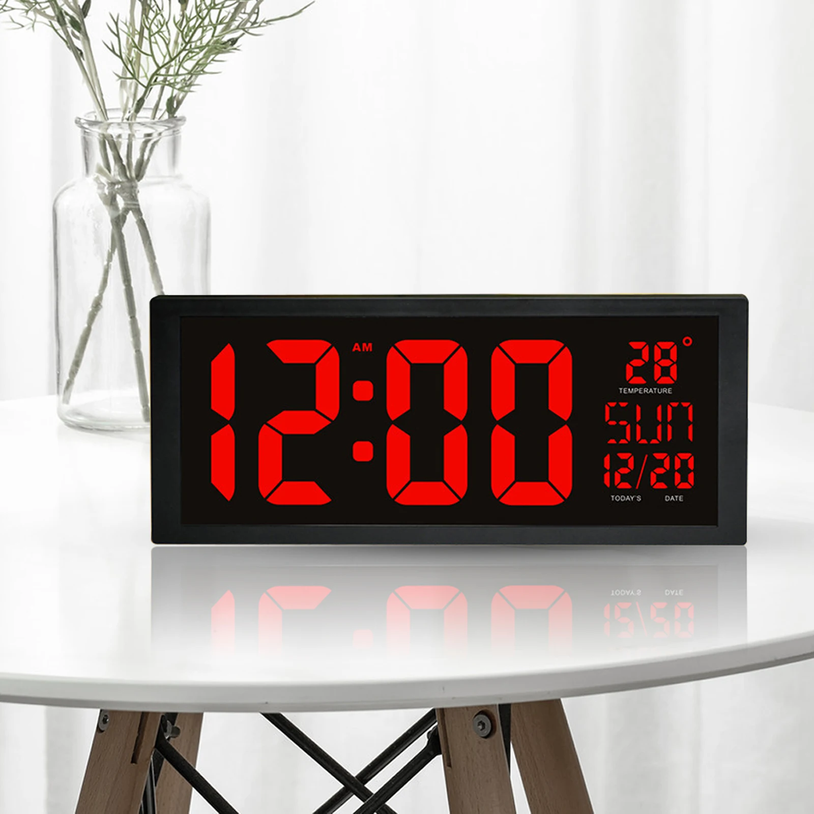 

LED Digital Wall Clock Large Screen Calendar Thermometer Modern Electronic Clock