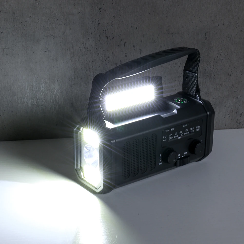 

Погодная радиостанция AM FM на солнечной энергии, SOS-сигнализация, зарядка типа C, аварийный блок питания со светодиодным фонариком, многофункциональный для улицы