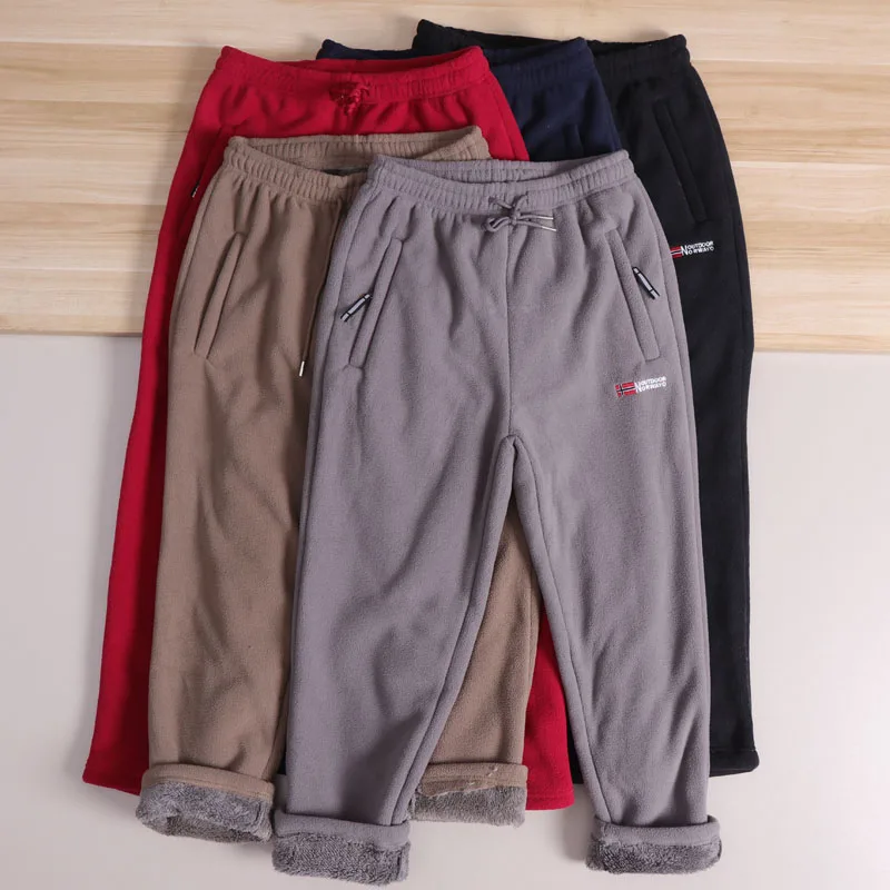 

Thiened Fce уличные теплые мужские повседневные брюки осень-зима модные универсальные спортивные штаны с капюшоном прямые брюки из полиэстера