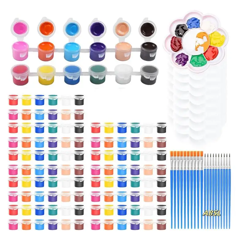 

Acrylic Paint Set,For Kids&Adults Craft Paints Kids Paint Set Container Strips Storage Perfect For Home Birthday Party