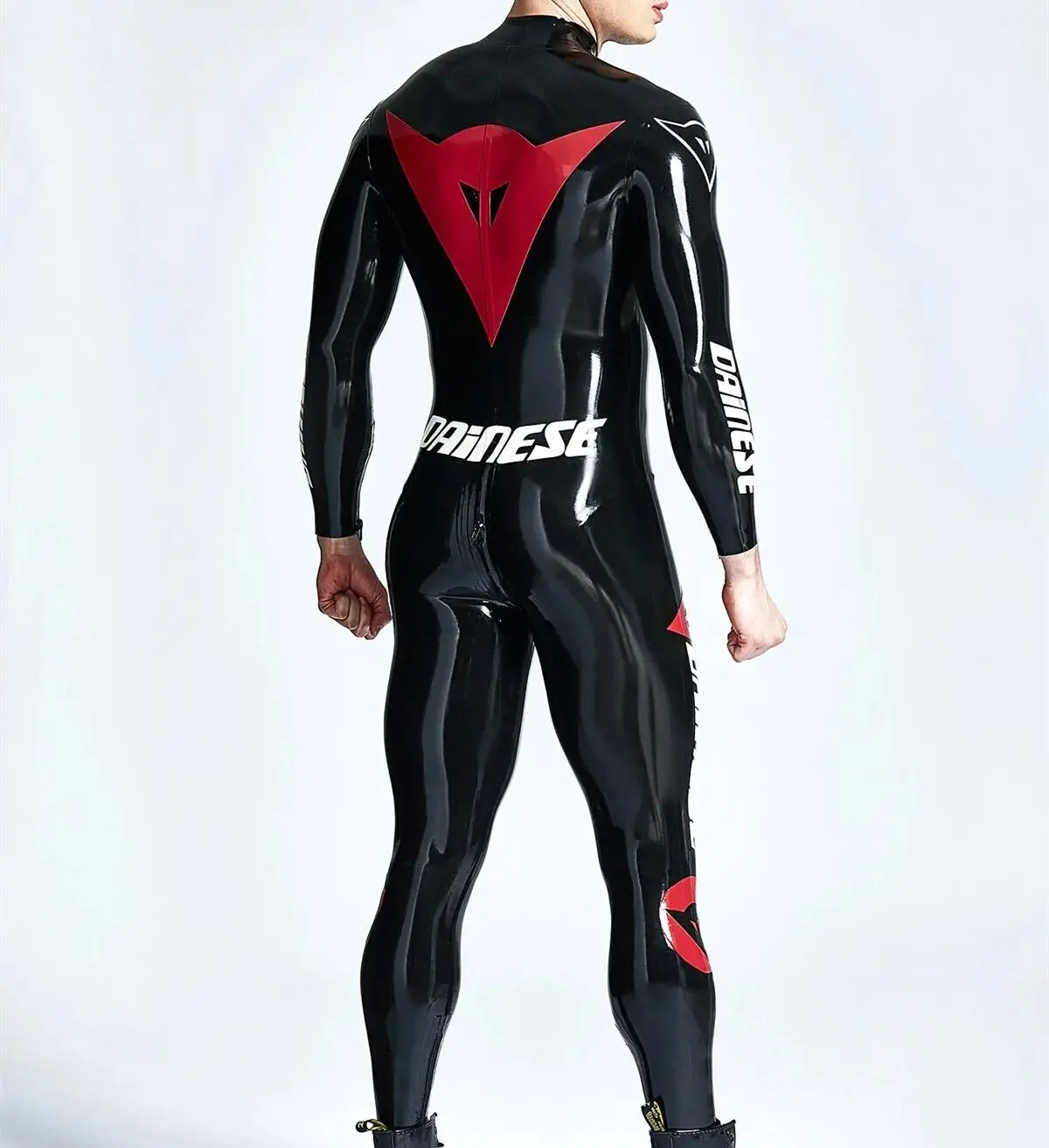 Latex Rubber Racing uniform Catsuit Anzug Zentai Strumpfhose Overall S-XXL