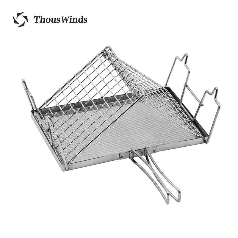 Thous Winden-Outdoor Kachel Grill Stand, Draagbare Barbecue Grill Rack, Bbq Net Voor Picknick, Wandelen, Toeristen, Kamperen Benodigdheden