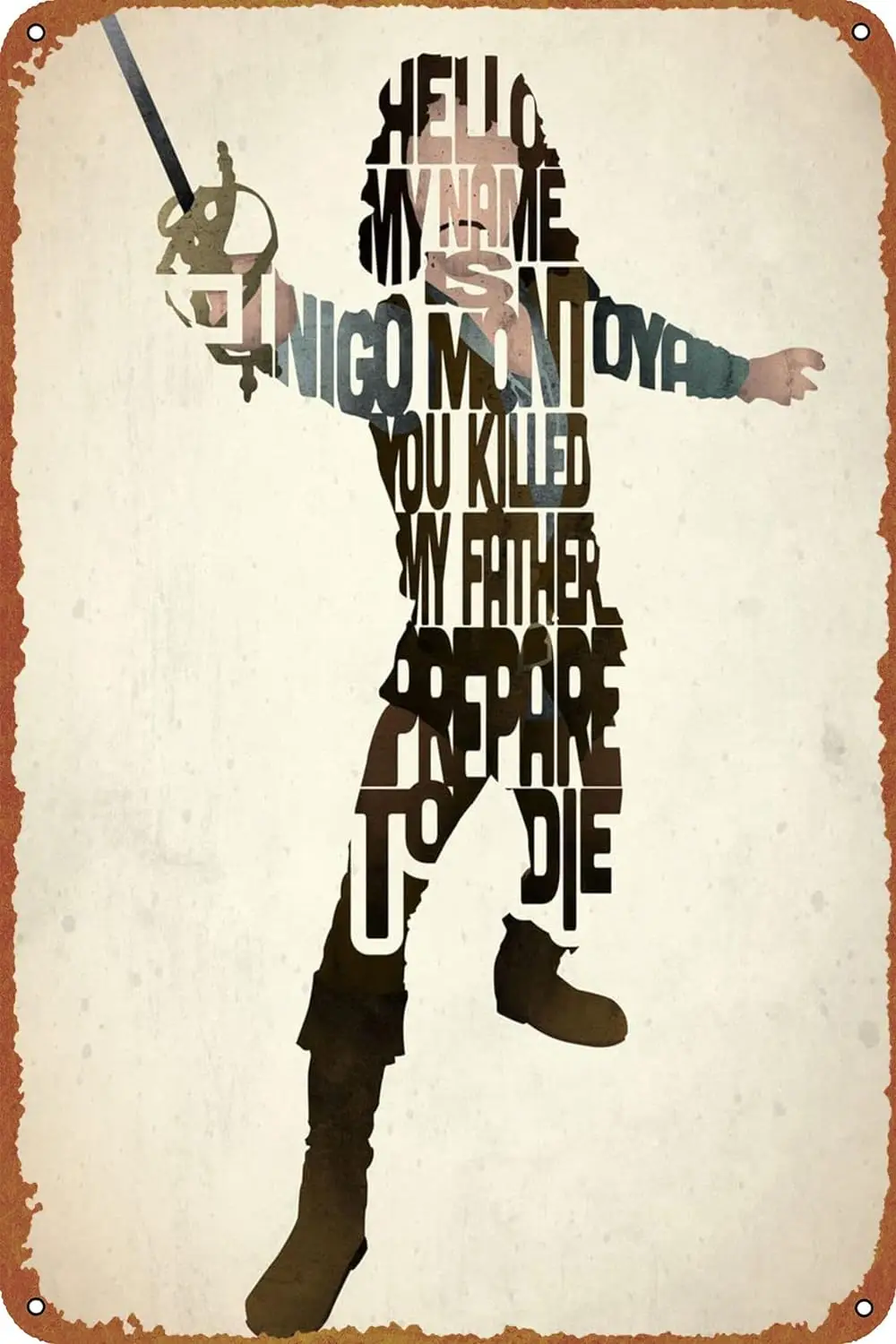 Винтажный Inigo Montoya-принцесса невесты. Пленка 8 'X 12' металлический знак Ретро Декор стен (HUZR-I-325INO)