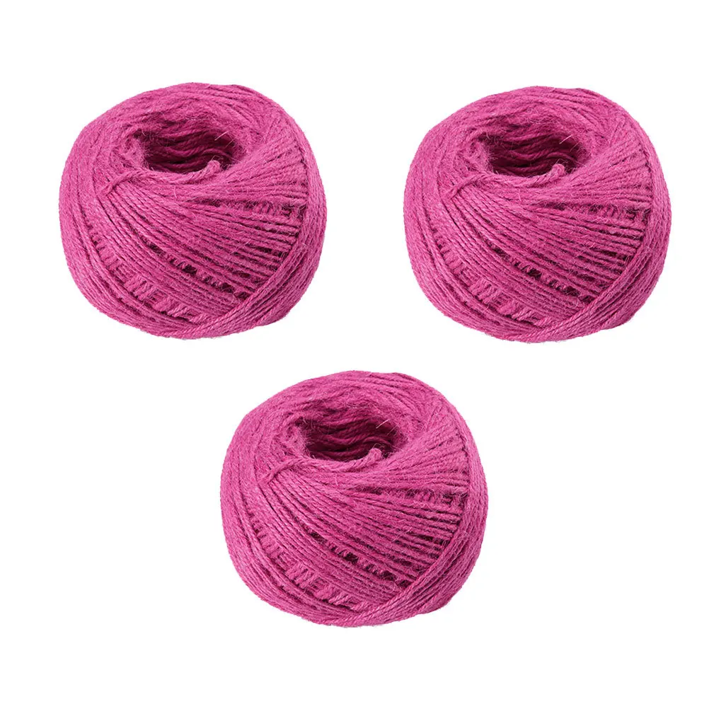 

3Pcs Hemp Rope Colored 2mm Natural Flexible String for Gardening Scrapbooking Crafts Wedding Decoration DIY Bundling Gifts