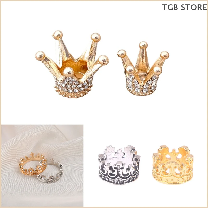 Dollhouse Miniature Gold Mini Alloy Crown Rhinestone Princess Crown Small Tiara Model Toys Dollhouse Accessories