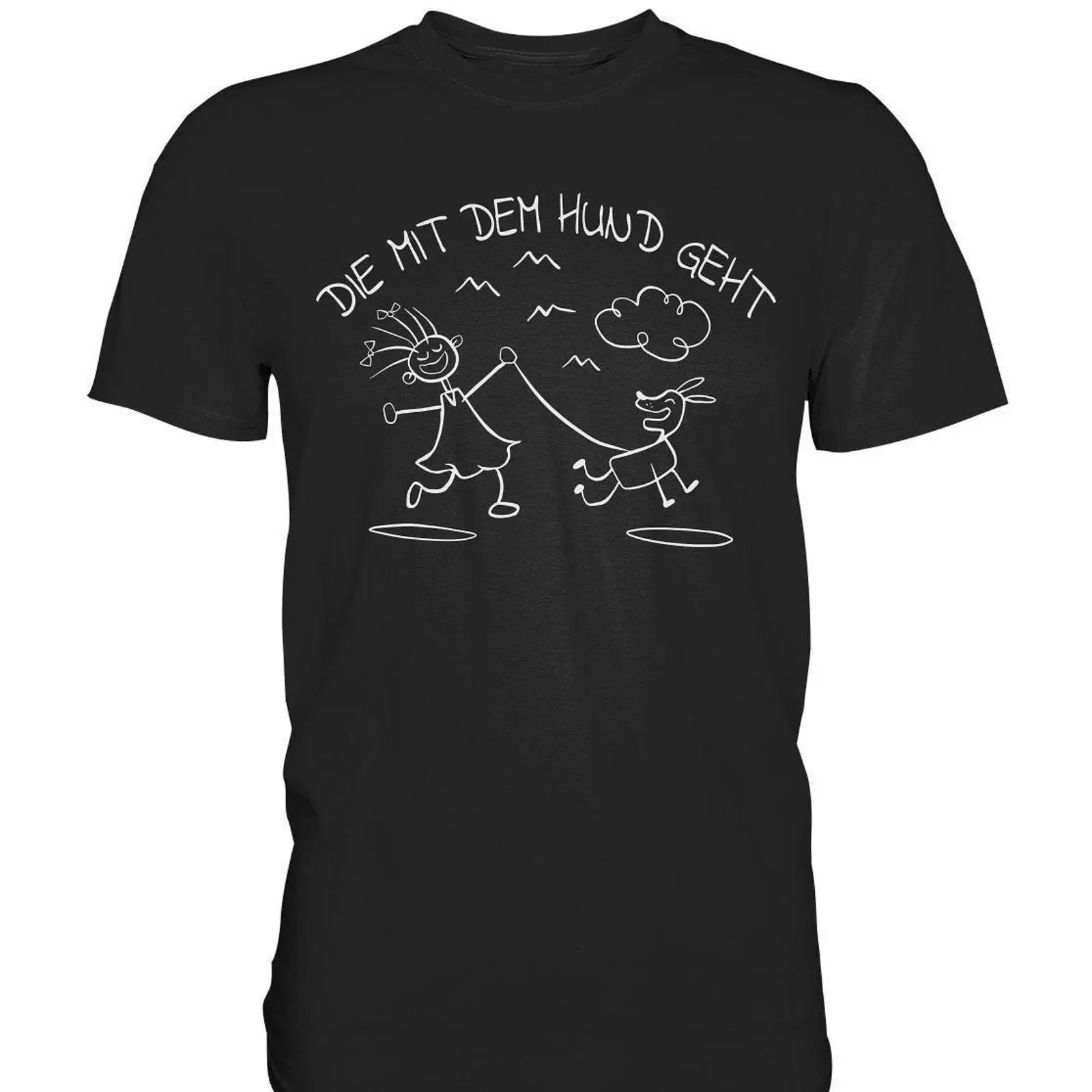 The one who walks with dog T Shirt saying for mistress Premium vintage Washed Versatile homme streetwear Breathable Unisex