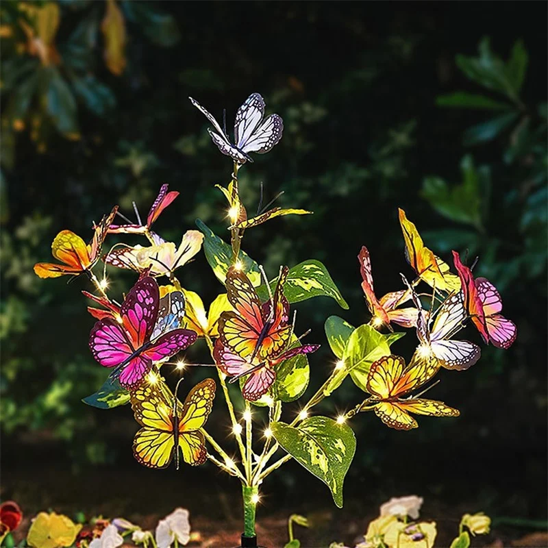 

Solar LED Simulation Butterfly Flower Light Outdoors Summer Landscape Lighting Camping Wedding Party Garden Decoration Lawn Lamp