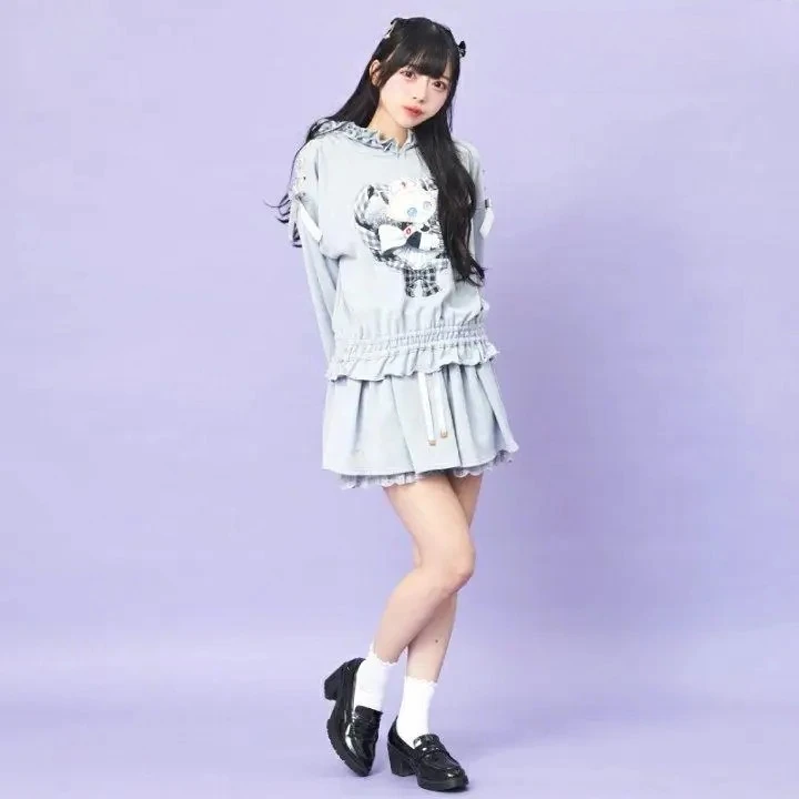 

Юбка-шорты в японском стиле с кружевной отделкой, весна-лето 2026, новая коллекция, для милых девушек, универсальная, на резинке, с высокой талией, облегающая, мини-юбка