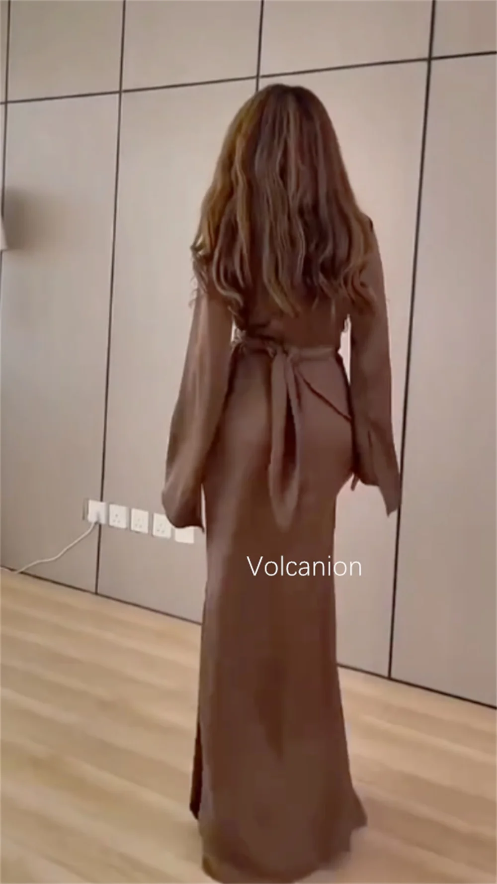 تخصيص الطية وشاح الخامس الرقبة ألف خط فساتين طويلة مناسبة مخصصة العودة للوطن بسيطة عارضة الأحجام المتاحة