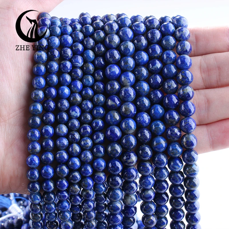 

Zhe Ying 100% Natural Lapis Lazuli Beads 6 8 10mm Round Cheap Loose Gemstone Beads For Bracelet Necklace Earring Making