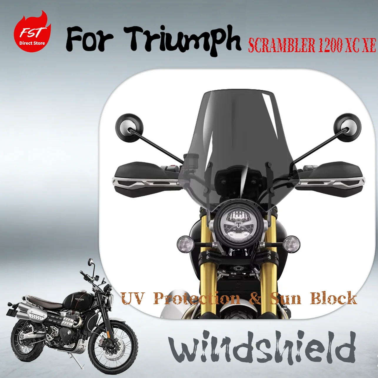 

Dedicated Tall Windscreen for Triumph Scrambler 1200 XC/XE, Perfect Fit, Windproof & Rainproof Accessory