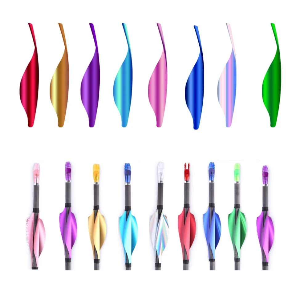 

50 шт., перья для стрельбы из лука, 2-дюймовые лопасти, левый/правый спиральный шлейф, сделай сам, аксессуары для уличной стрельбы