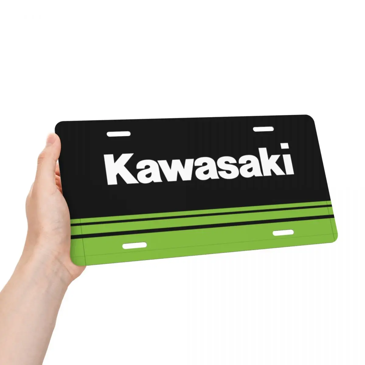 Kawasakis Logo License Plate Cover Racing Motorcycles Aluminum Metal Decorative Car Front License Plate Vanity Tag 12x6 Inch