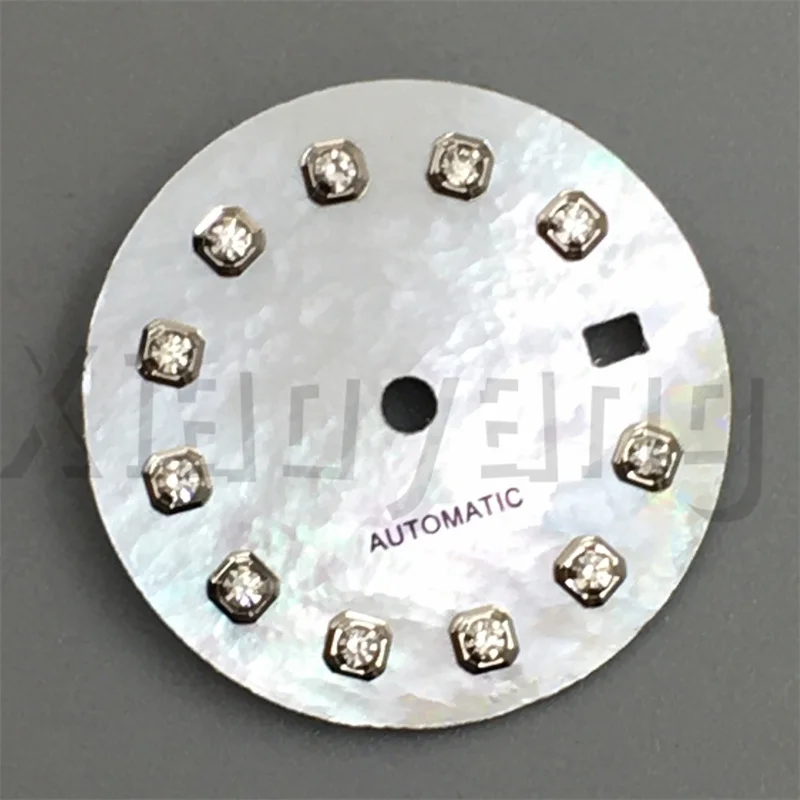 20.5mm Sunburst Pink Watch Dial Sunburst White Mother Pearl Dial Diamond Time Marks Fit 26mm NH05 Movement Replacement WatchPart