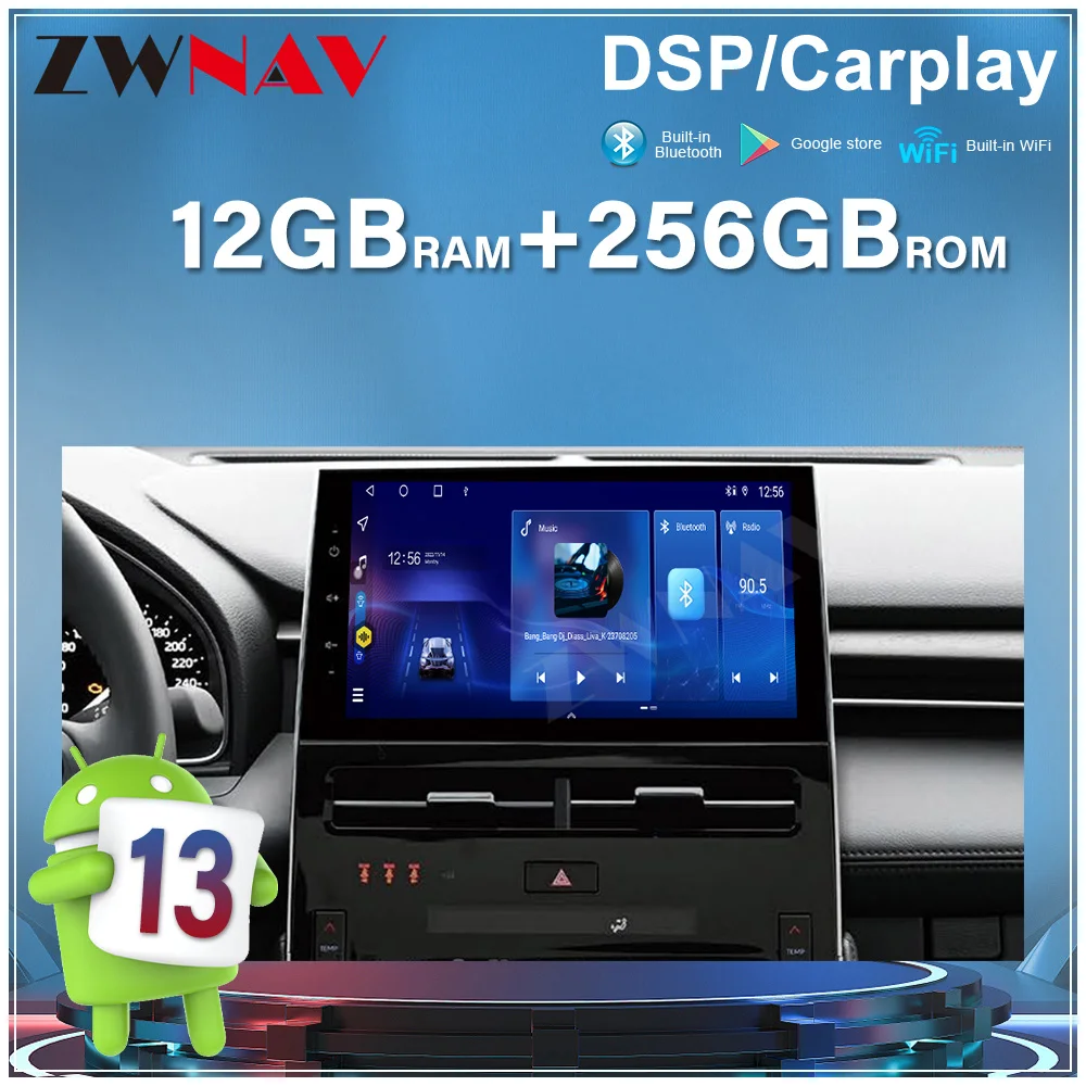 

For Toyota Avalon 2022-2023 Android 13 Car Radio 12.3' Screen Navigation Device Wireless GPS Multimedia Player