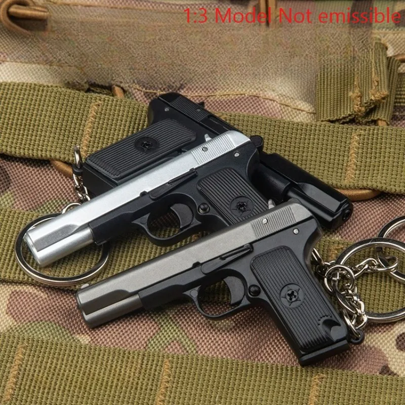1:3 Scale Alloy Mini Toy Gun Pistol Keychain Metal Model Ideal Christma Gift for Adults and Kids Gifts For Military Fans Pendant
