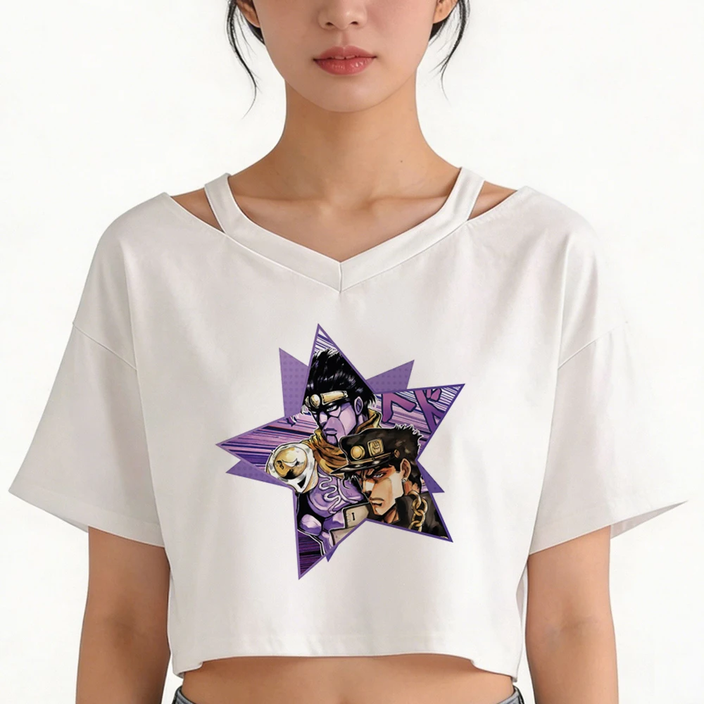Jojo crop top girl japan kawaii party t shirt cutecore korean fashion jojifuku meme
