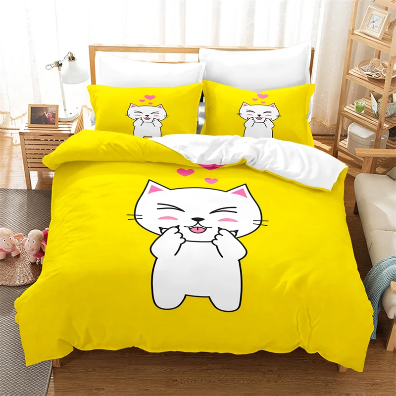 Cute Cartoon Animals Queen Bedding Set Duvet Cover Set Bedding Digital Printing Bed Linen King Size Duvet Cover Set Bedding Set