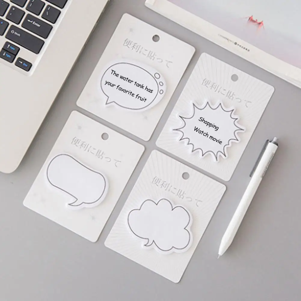 4 Packs Convenient School Kids Cloud Shape  Sticky Notepads Strong Stickiness Memo Stickers Creative for Household