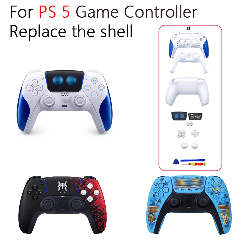 Coque de remplacement pour manette de jeu PS5, compatible avec PS5 BDM-050 040 030 020 010, coque de réparation pour accessoires PS5