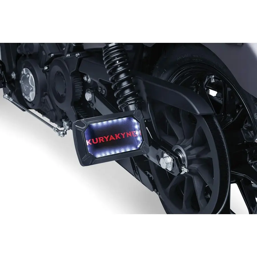 

3193 Аксессуар для мотоцикла Nova Изогнутый держатель номерного знака и рамка со светодиодной подсветкой и запахом, Horizonta