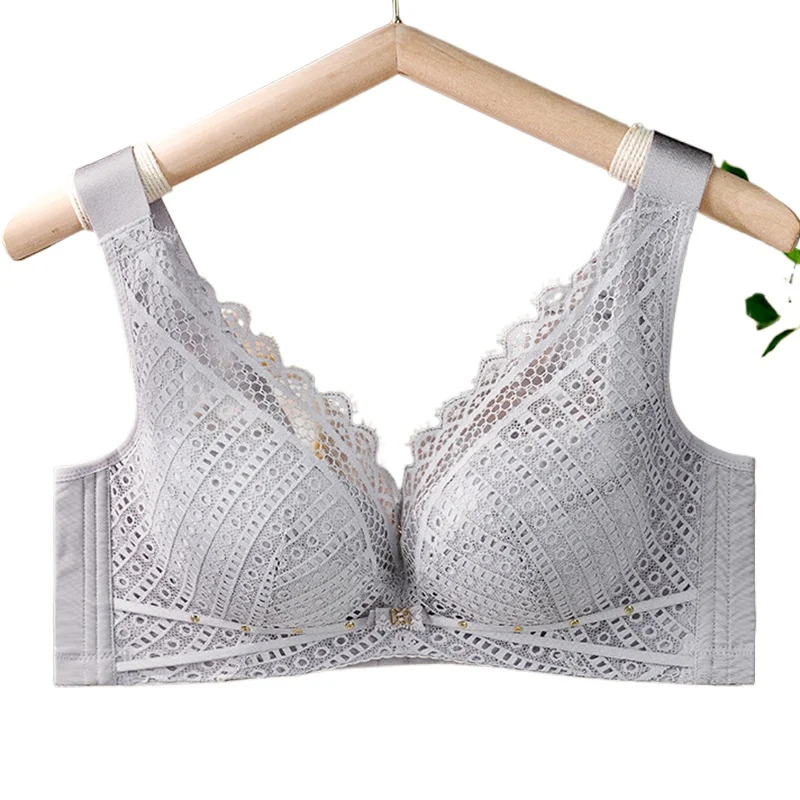 

Women Lingerie White Lace Bras Hollow Out Ultrathin Push Up Bra Transparent Brassiere Sexy Underwear Plus Size Autumn KUCLUT