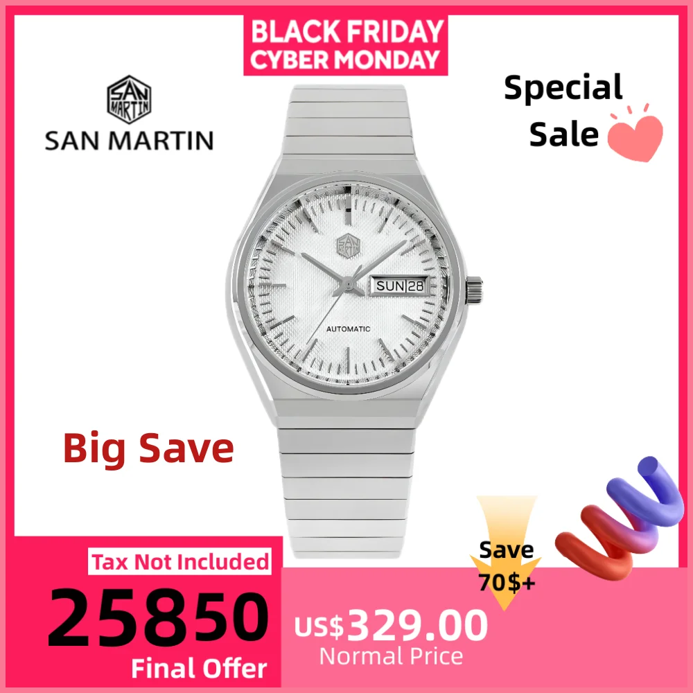 سان مارتن 37 مللي متر ST2100 ساعة أوتوماتيكية للرجال ساعات ساعة يد ميكانيكية عرض تاريخ اليوم فاخر مقاوم للماء 5Bar SN0102