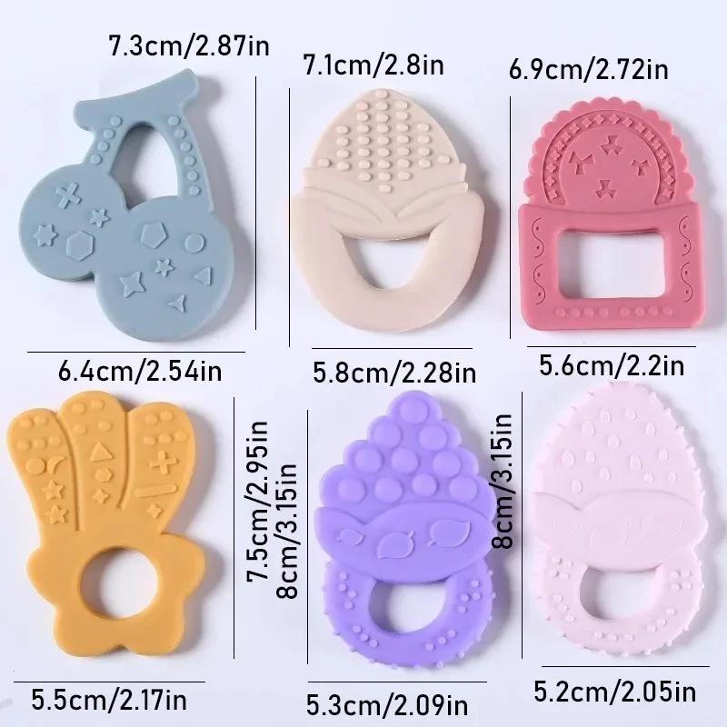 

6 шт. силиконовых прорезывателей для младенцев, игрушки-прорезыватели в форме кукурузы для развития когнитивных и сенсорных способностей детей