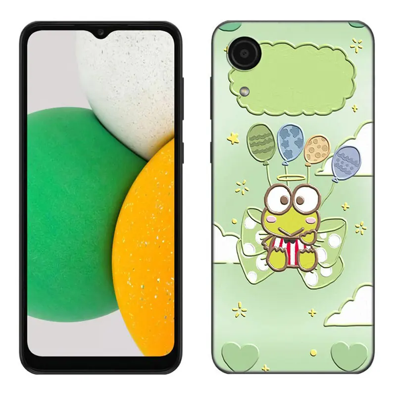 The Cute Keroppi Phone Case For Samsung Galaxy A01 A03 Core A04 E A02 A05 A10 A20 A21 A30 A50 S A6 A8 Plus A7 2018 Black Cover