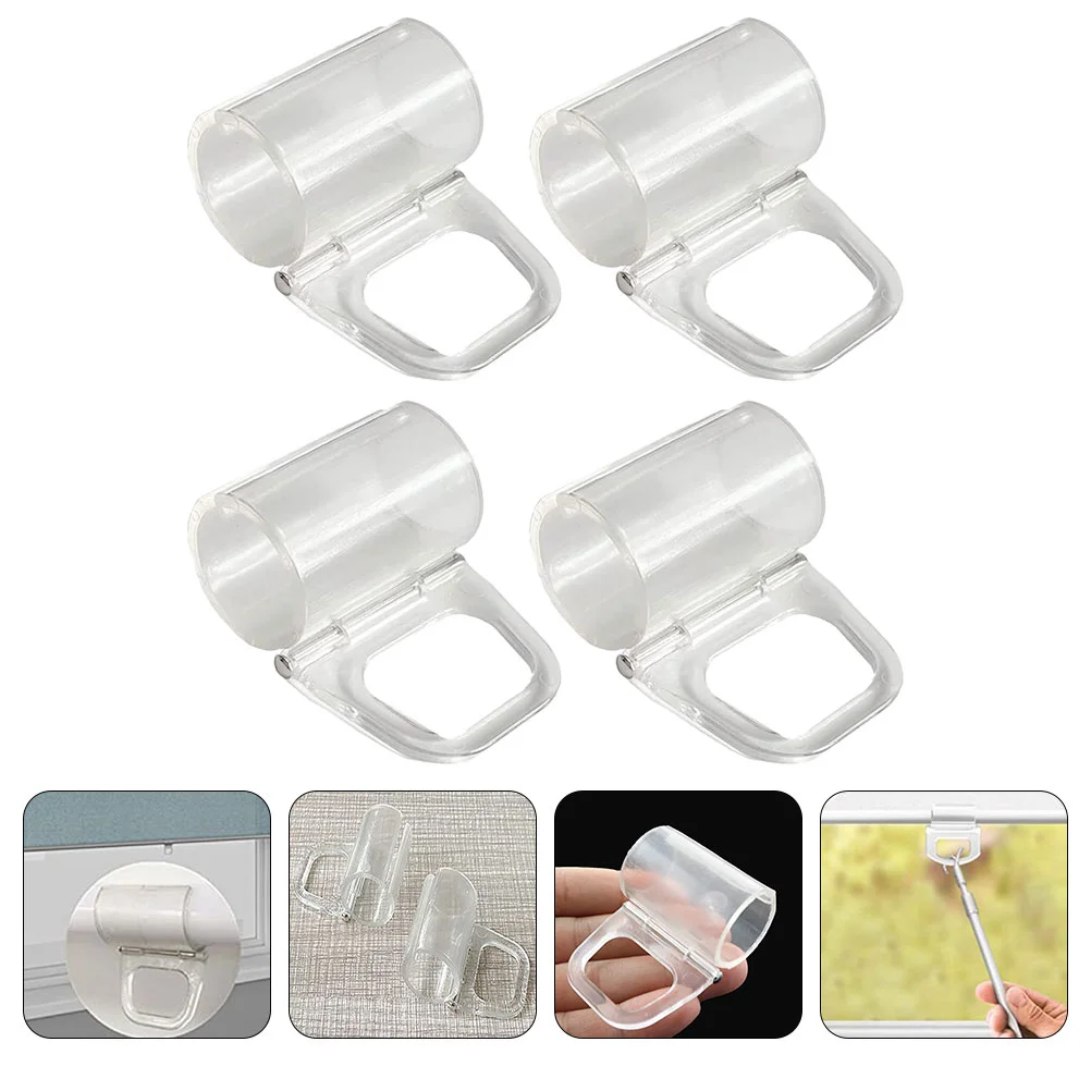 4 Pcs Folding Curtain Hook Handle Blind Replacement Clips Fixing Rods Valance Spatula Home Adjustable Clamps