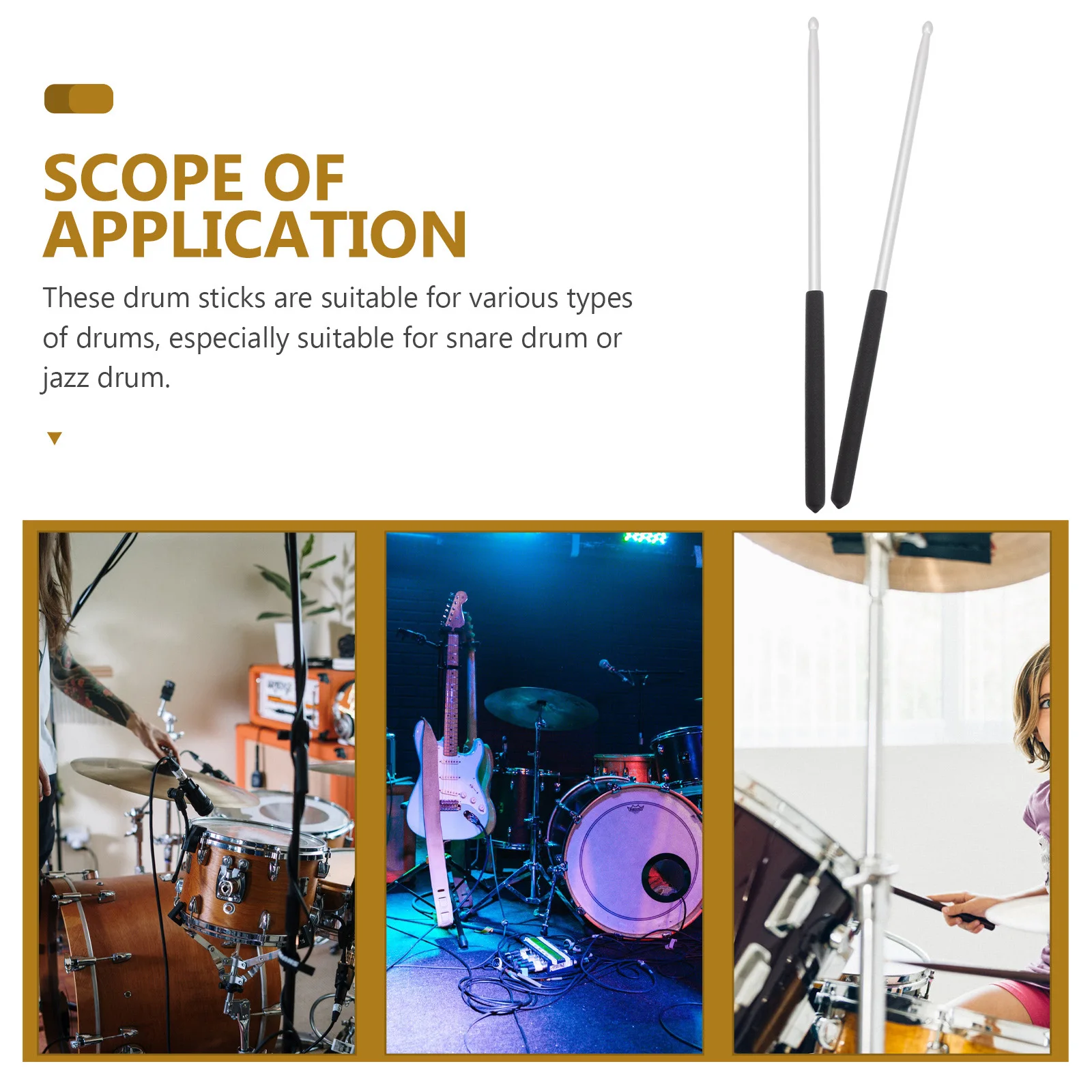 

Metal Drum Stick Percussion Sticks Instrument Accessories Thick Drumsticks Music