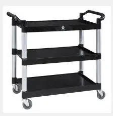 Commercial 3-Tier Plastic ServiceTrolley for Hotels and Restaurants Bus Service Equipment Functional Carts