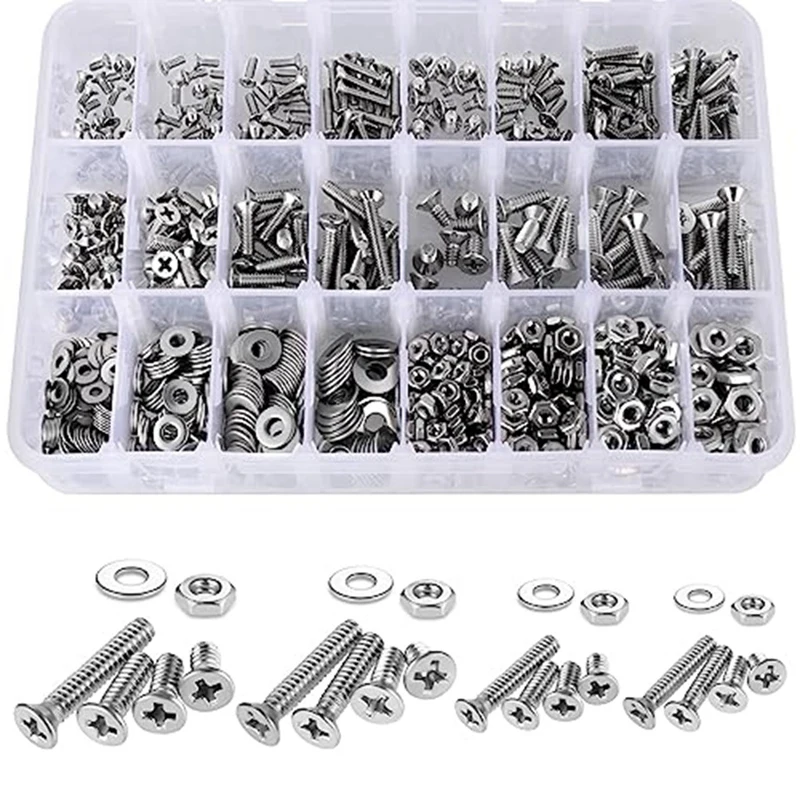 

900Piece Nuts And Bolts Assortment Kit For Home Projects Stainless Steel Machine Screws Assortment Kit