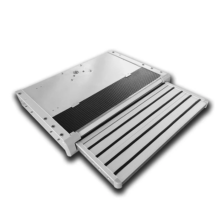 

Modern LED Lights Aluminum Alloy Manual Step Ladder for RV/Caravan Outdoor Camping Motorhome Stairs Travel Trailers