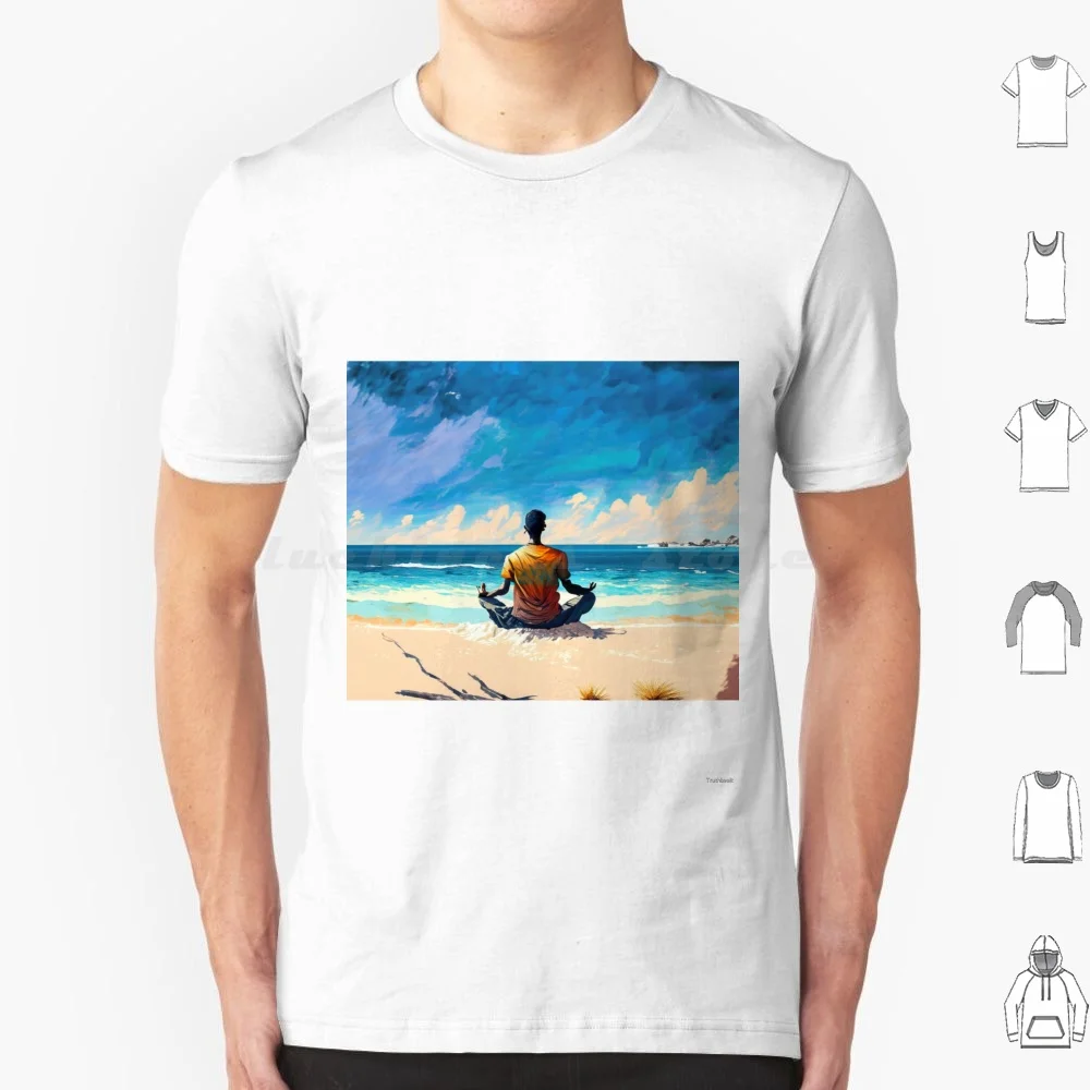 Mindful Shoreline Meditation T Shirt Men Women Kids 6Xl Meditation Beach Mindfulness Tranquility Inner Peace Nature Serenity