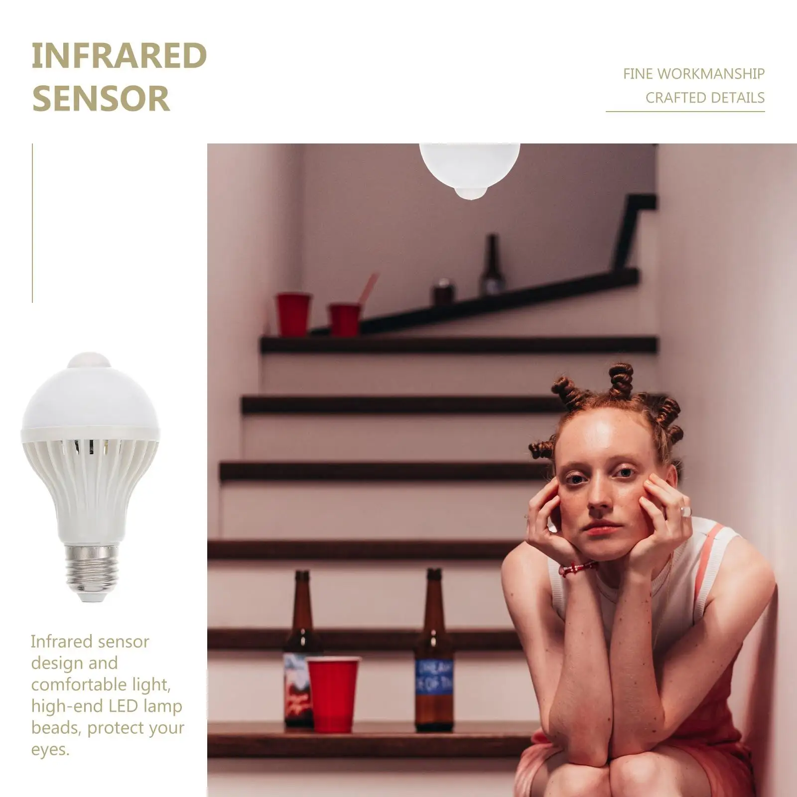 Human Body Induction Bulb Premium Plastic Sensor Comfortable Light Eye Protection Warehouse Stairs Children Rooms LED