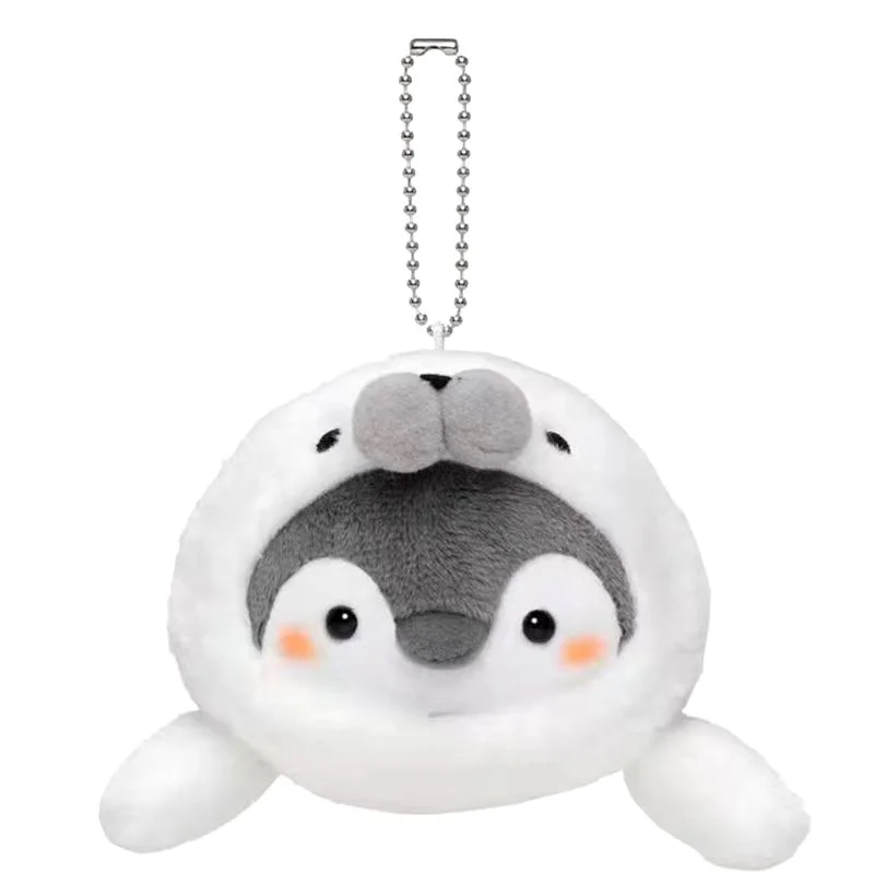 LLavero de dibujos animados de pingüino, Delfín, ballena, tiburón, muñeca de felpa, llavero de coche de dibujos animados, Kawaii, accesorios colgantes para bolso, regalo para mujer