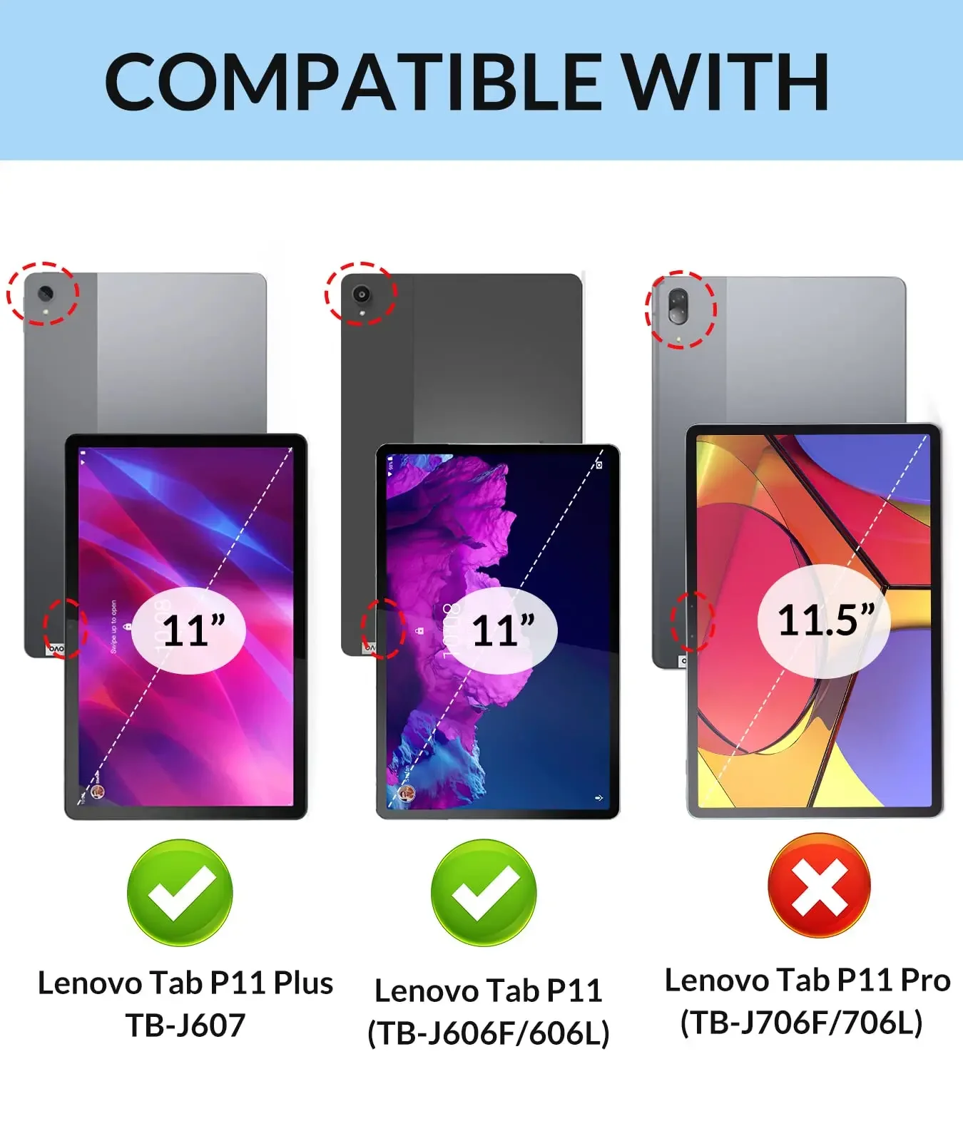 Clear Case for Lenovo Tab P11 (TB-J606F / TB-J606X) 11 Inch 2021 Airbag Drop TPU Protection Cover for Lenovo Tab P11 Plus 11