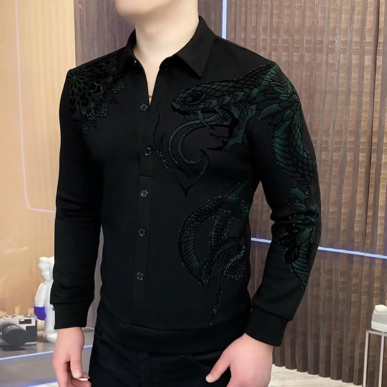 

Мужская зимняя толстовка с капюшоном на подкладке Snake Year 2025 года, облегающая роскошная модная основа irt Faionable, универсальная мужская длинная све irt