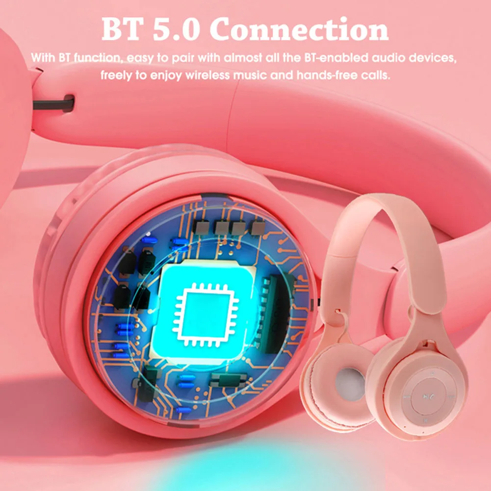 Wireless Headphones 5.0 Bluetooth Earphone Foldable Bass Support Memory TF Card For iPhone Xiaomi Sumsamg Phone With Mic Headset