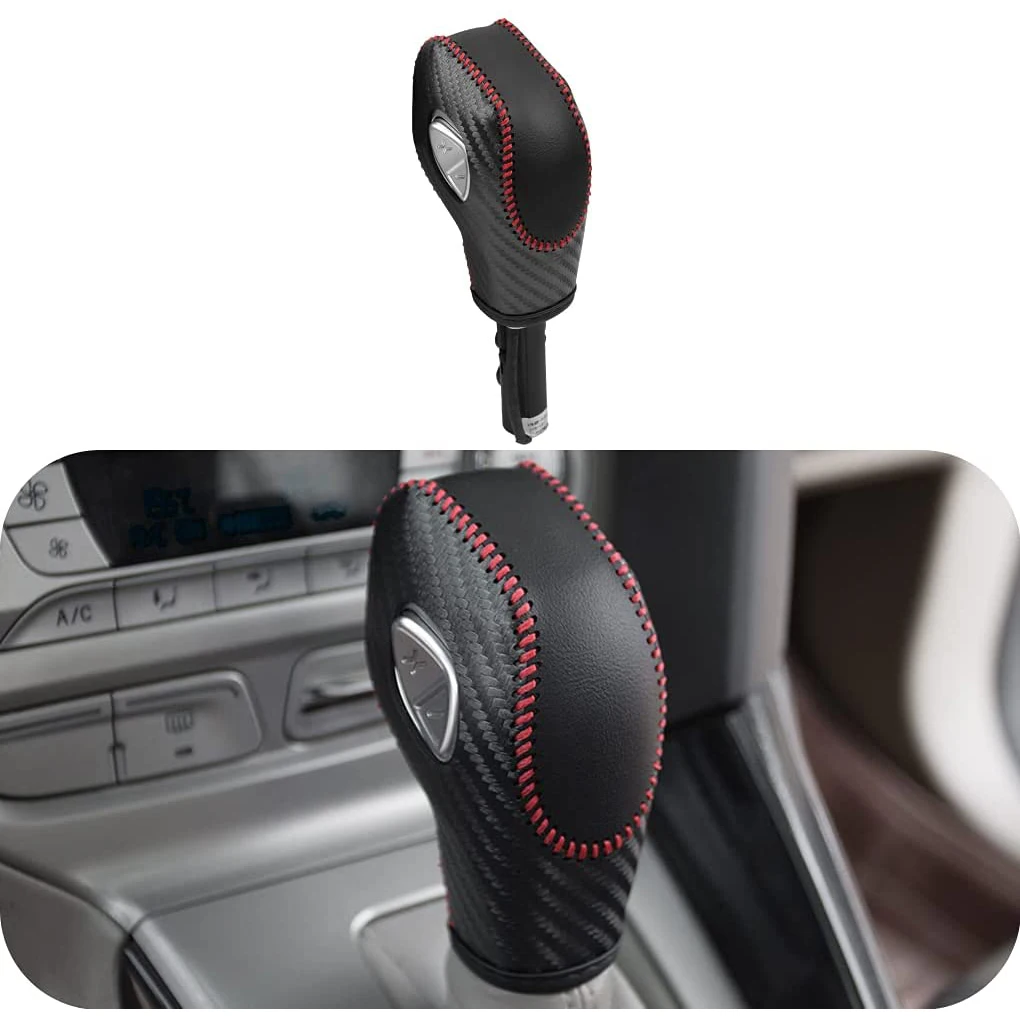 Car PU Carbon Look Red Gear Shift Knob Cover for Ford EcoSport Escape / Fusion /C-Max Energi Wagon / Fiesta / Focus